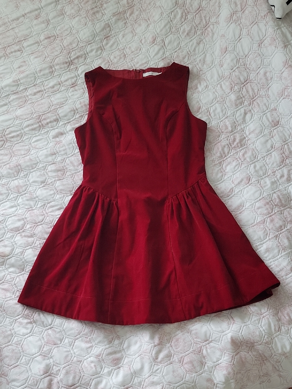 Lush Red Sleeveless Fit-and-Flare Dress